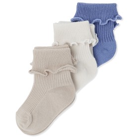 Bild på Konges Slöjd 3-pack Ribbade Strumpor med volang (Ebb & Flow)