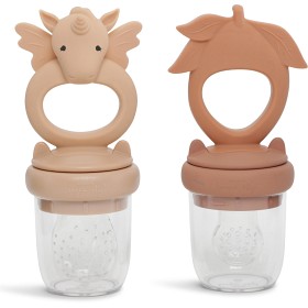 Bild på Konges Slöjd Fruit Feeder Unicorn 2-pack (Rose Sand/Brown Clay)