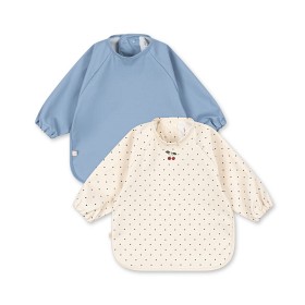 Bild på Konges Slöjd Haklapp med ärm 2-pack (Navy Dot/Rain Washed)