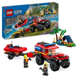 Bild på LEGO City Fire 60412 4x4 Brandbil med räddningsbåt