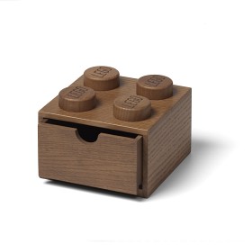 Bild på LEGO Skrivbordslåda 4 Trä (Mörkbetsad Ek)
