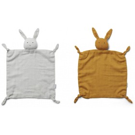 Bild på Liewood Agnete Snuttefilt 2-p Rabbit (Dumbo Grey/ Mustard)