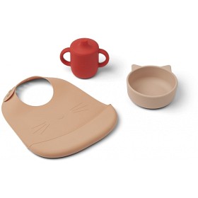 Bild på Liewood Connor Babyset Cat (Apple Red Mix)
