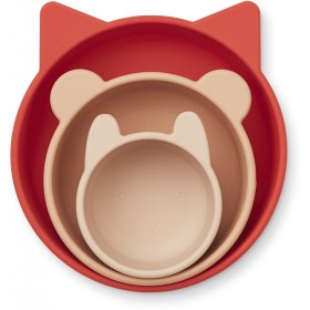 Bild på Liewood Eddie Silikonskål 3-p (Apple Red/Rose Multi Mix)