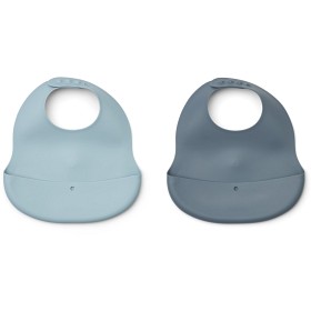 Bild på Liewood Ember Haklapp 2-pack (Sea Blue/Whale Blue)