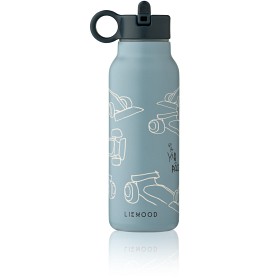 Bild på Liewood Falk Vattenflaska 350 ml Race Cars (Beach Blue)