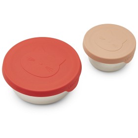 Bild på Liewood Fiby Snackbox Set Cat (Apple Red/Tuscany Rose)
