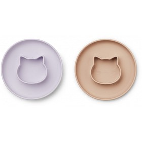 Bild på Liewood Gordon Tallrik 2-pack Cat (Light Lavender/Rose)