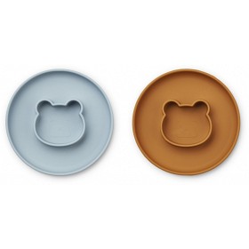 Bild på Liewood Gordon Tallrik 2-p Mr Bear (Sea Blue/ Mustard Mix)