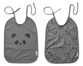 Bild på Liewood Hakklapp Lai 2-pack (Panda Stone Grey)