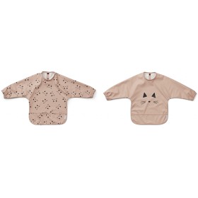 Bild på Liewood Haklapp med ärm Merle 2-pack (Cat rose)