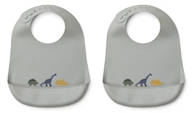 Bild på Liewood Haklapp Tilda 2-Pack (Dino Dove Blue)