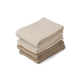 Bild på Liewood Leon Muslinfilt 4-pack (Natural/Sandy Mix)
