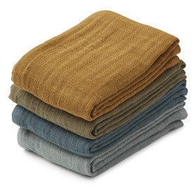 Bild på Liewood Leon Muslinfilt 4-pack (Whale Blue Mix)