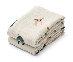 Bild på Liewood Lewis Muslinfilt 2-pack Bunny/Sandy