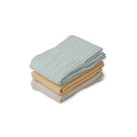 Bild på Liewood Line Muslinfilt 3-pack (Sea Blue Stripe mix)