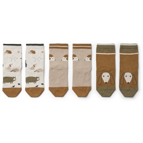 Bild på Liewood Silas Bomullstrumpor 3-pack Strl 29-32 (Friendship Sandy Mix)