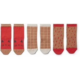 Bild på Liewood Silas Strumpor 3-pack Strl 19/21 (Apple red multi mix)