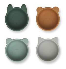 Bild på Liewood Silikonskål Malene 4 pack (Green Multi)