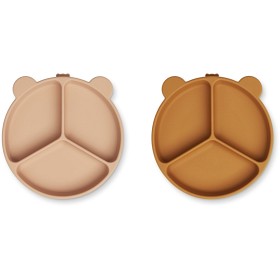 Bild på Liewood Stacy Tallrik med fack 2-pack (Mustard/Tuscany Rose)