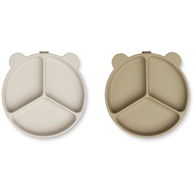 Bild på Liewood Stacy Tallrik med fack 2-pack (Sandy/Oat)