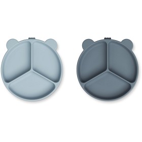 Bild på Liewood Stacy Tallrik med fack 2-pack (Sea Blue/Whale Blue)