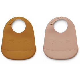 Bild på Liewood Tilda Haklapp 2-p Cat (Mustard/Dark rose)