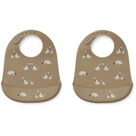 Bild på Liewood Tilda Haklapp 2-pack Dog (Oat Mix)