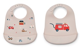 Bild på Liewood Tilda Haklapp 2-pack Emergency Vehicles (Sandy)