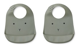 Bild på Liewood Tilda Haklapp 2-pack Kanin (Faune Green)