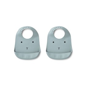 Bild på Liewood Tilda Haklapp 2-pack Kanin (Sea Blue)