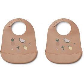 Bild på Liewood Tilda Silicone Bib 2-p Fruit Pale tuscany
