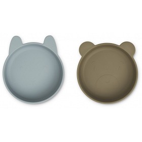 Bild på Liewood Vanessa Skål 2-pack (Blue Fog/Khaki Mix)