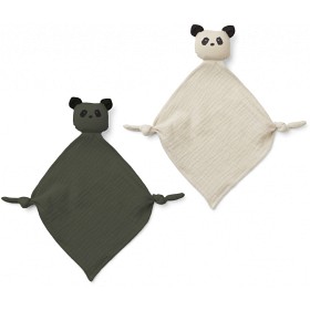 Bild på Liewood Yoko Snuttefilt Panda 2-pack (Hunter Green/Sandy Mix)