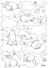 Bild på Lilipinso Wallstickers Bunnies, Clouds and Stars