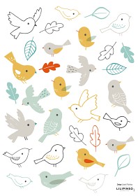 Bild på Lilipinso Wallstickers Woodland Birds