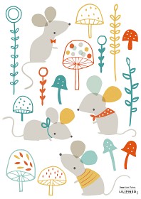 Bild på Lilipinso Wallstickers Woodland Mice