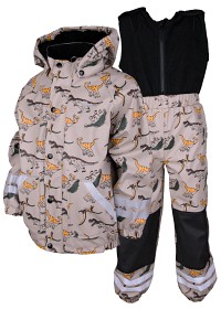 Bild på Lindberg Lekhyttan Fleecefodrat Regnställ Strl 80 (Beige)