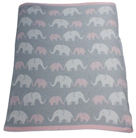 Bild på Little Lizzy Organic Babyfilt (Rosa Elefant)