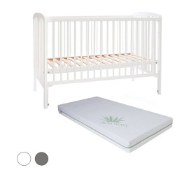 Bild på Little Louie Sofia Spjälsäng och Babymatex Madrass Eco Green 120x60 cm