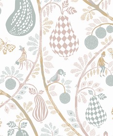 Bild på Littlephant Tapet Fruit Garden (Vit/Pastell)