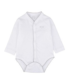 Bild på LIVLY Classic Full snap body (White/Grey picot)