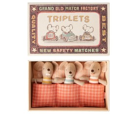 Bild på Maileg Babymöss Trillingar i ask