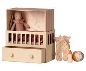 Bild på Maileg Babyrum Kanin Micro (Rosa)