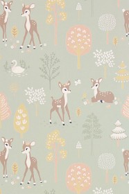 Bild på Majvillan Tapet Golden woods (Dusty green)