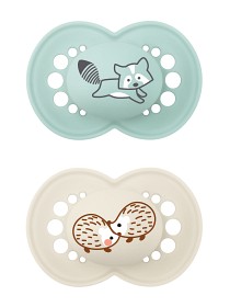 Bild på MAM Original Latex Napp 2-pack 16-36m (Grön/Beige)