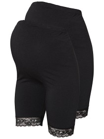Bild på Mamalicious Lenna Jersey Lace Shorts 2-pack (Black)