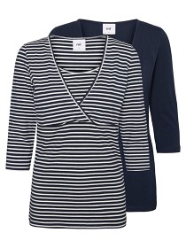 Bild på Mamalicious Tess Topp 2-pack (Navy Blazer) (XL)