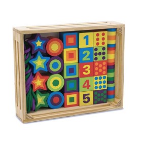 Bild på Melissa & Doug Pärlor i trä (Former & siffror)