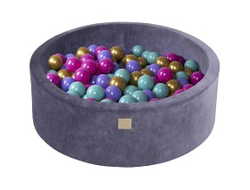 Bild på MeowBaby Bollhav Velvet 90x30 cm med 250 bollar (Blomster)